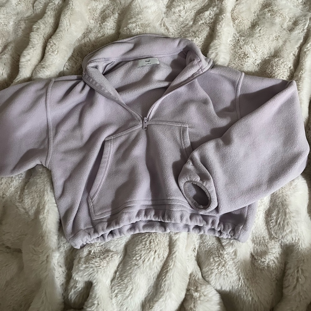 Aritzia TNA Polar 1/4 Zip Frosted Lavender Purple - Picture 2 of 5